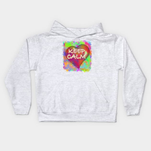 Full of Color with Heart Kids Hoodie by ahgee